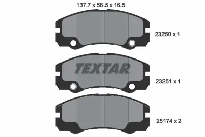 TEXTAR 2325001 Fren Balatası Opel Frontera B 99>   Ön 97227235