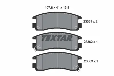 TEXTAR 2336101 Fren Balatası Opel Sıntra  Arka 18023377, 19149251