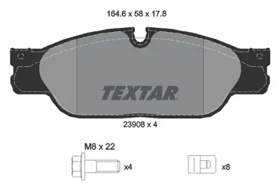 TEXTAR 2390801 Fren Balatası Jaguar S-Type/Xj Ön C2C15990