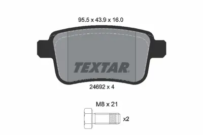 TEXTAR 2469204 Fren Balatası 415 Cıtan Arka A4154210410