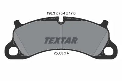 TEXTAR 2500301 Fren Balatası Vw Porsche Carrera Ön 2012> 99135194902, 99135194903