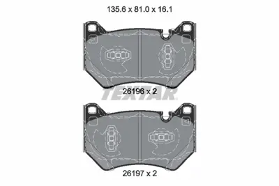 TEXTAR 2619601 Fren Balatası Vw Q5 2017-  Ön 80A698151B, 80A698151F
