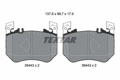 TEXTAR 2644301 Fren Balatası 214/223 Ön A0004200604
