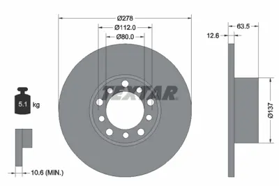 TEXTAR 92009500 Fren Diski  123 Ön A1234210012