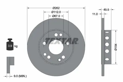 TEXTAR 92027403 Fren Diski  201 Ön Tek A2014211212