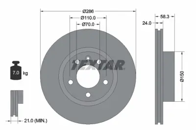 TEXTAR 92066903 Fren Diski Opel Omega B  2.0  Ön 93182295