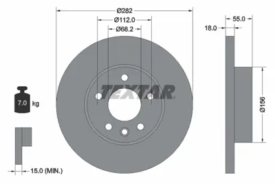 TEXTAR 92083703 Fren Diski Vw T4 2.4d Ön 701615301G