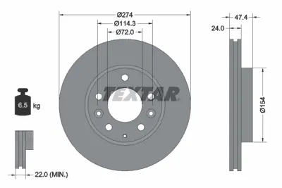 TEXTAR 92110400 Fren Diski FA013325X, GF3Y3325XA