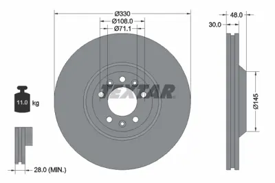 TEXTAR 92129503 Fren Diski Peugeot 407/607/Cıtr.C5  05> 330mm Ön 424970