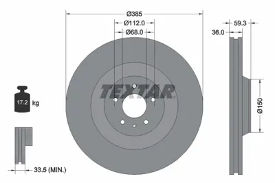 TEXTAR 92184203 Fren Diski Pro 4E0615301K