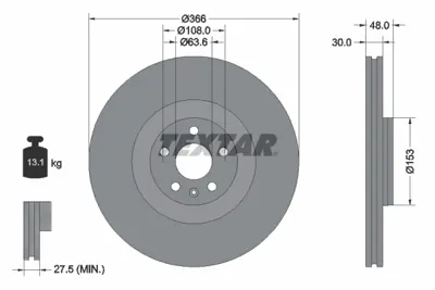 TEXTAR 92308905 Fren Diski Xc60/Xc90 2.0 Ön 17- 31400569