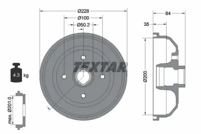 TEXTAR 94009900 Fren Kampanası Opel Corsa B/Tıgra A    Abs, Siz 90007526
