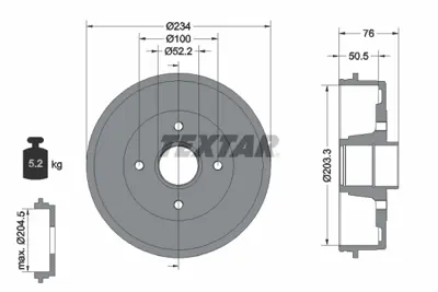 TEXTAR 94019700 Fren Kampanası 432022546R