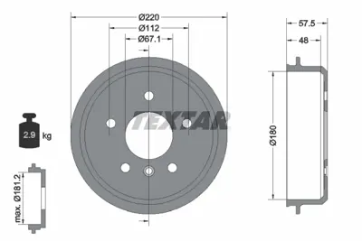 TEXTAR 94020200 Fren Kampanası 168 Arka A1684230201
