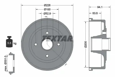 TEXTAR 94024200 Fren Kampanası Opel Corsa C    Abs Li 418001