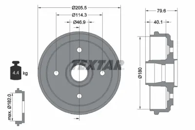 TEXTAR 94026200 Fren Kampanası Chevrolet Spark/Matıs 04>  0.8-1.0 96457238