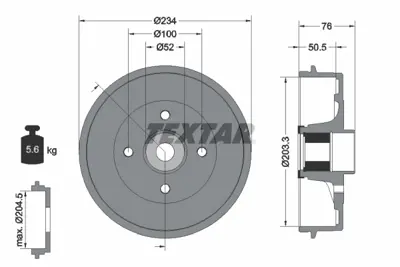 TEXTAR 94042400 Fren Kampanası 432004255R