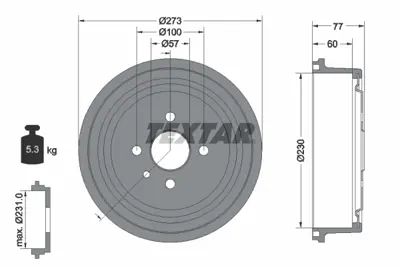 TEXTAR 94048400 Fren Kampanası Opel Combo B 90077721, 90077722