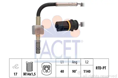 FACET 22.0251 Eksoz Sıcaklık Sensörü 203/209 A2115400817