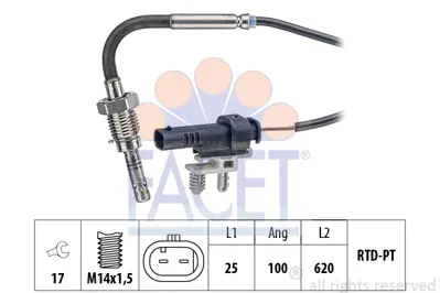 FACET 22.0255 Egzoz Sıcaklık Sensörü Corsa E  B13dtc/Dte Konum1 55581654