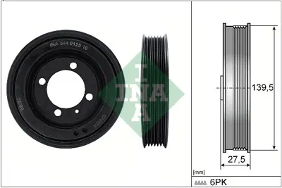 INA 544 0125 10 Krank Kasnağı Opel Astra G/Corsa C/Combo C Y17dt 97361525