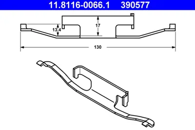 ATE 11.8116-0066.1 Balata Sacı  E-30/32/34/36/46/87 Arka Tek 34211157046