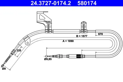 ATE 24.3727-0174.2 El Fren Teli Vw Passat 97-05  Sol 1J0609721AC, 1J0609721AD, 1J0609721ADK, 1J0609721AP, 1J0609721AQ, 1J0609721K, 1J0609721T, 3B0609721, 3B0609721AC, 3B0609721F