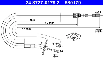 ATE 24.3727-0179.2 El Fren Teli  Spr Arka Sol ( 1550 Mm )  Lt35 A9044200185