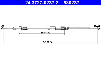 ATE 24.3727-0237.2 El Fren Teli  E-60/61 Arka Sağ 34406770602