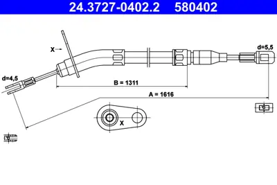 ATE 24.3727-0402.2 El Fren Teli 123 Arka Sağ A1234200585