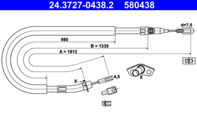 ATE 24.3727-0438.2 El Fren Teli  Spr 313 Cdı - Lt35 Arka ( 1513 Mm ) A9014201885