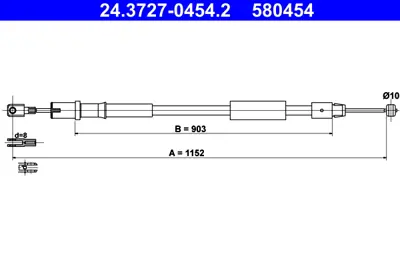 ATE 24.3727-0454.2 El Fren Teli  Vıano 639 Arka  Sağ 6394203538, 6394203585, 6394203685, 6394270438, 6394270538, A6394203585, A6394203685, A6394270438, A6394270538