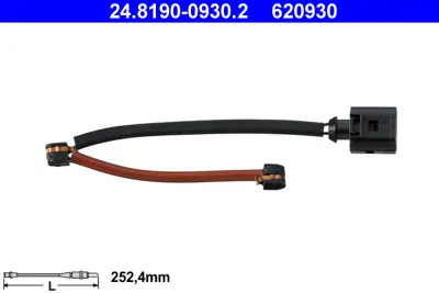 ATE 24.8190-0930.2 Balata Fişi Vw Touareg/Q7  Arka  (2 Li Poşet Takım) 7L0907637B