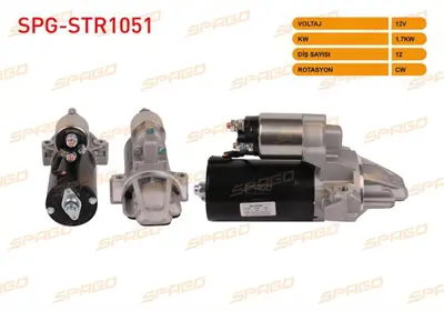 SPAGO SPG-STR1051 Mars Motoru 12v/1.7kw 12 Dıs Cw Ford Transıt Custom (V362) 2.2 Tdcı 2012- / Tourneo Custom (V362) 2. SPGSTR1051