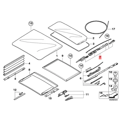 BMW 54107278144 Açılır Tavan Mekanızması 54107278144