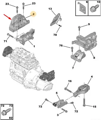 PSA 9824342780 Motor Kulagı Sag   C4 X (C43) 9824342780