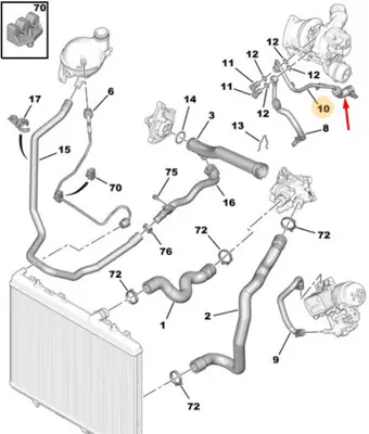 PSA V860356280 Turbo Su Hortumu V860356280