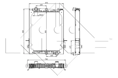 NRF 509585 Daf Cf Serıes 12.6d 98- Radıator Radıators Alu Brazed Truck Wıth Frame 1831441