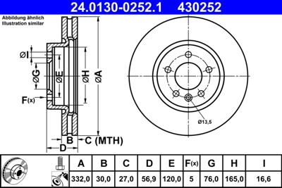 ATE 24.0130-0252.1 Fren Aynası On Amarok 17>             