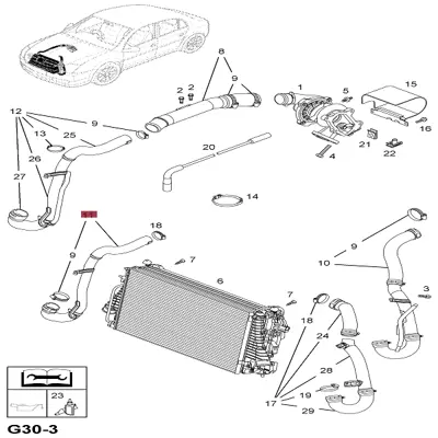 UCPA 22H133189 Turbo Hortumu Vectra C 2.0d-2.2d 24415006, 24415008, 55352162, 55352542, 5860773, 5860812, 58608122, 5860921, 5860921part1, 5860921part2