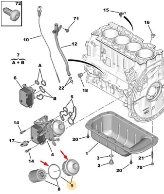 PSA 9814292780 Yag Filitresi Kapagı  C4 X (C43) Partner Rıfter 9814292780
