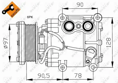 NRF 32199 Klıma Kompresoru Ford Fıesta 1.4d 02- DE9461450D YS7H19D629BB