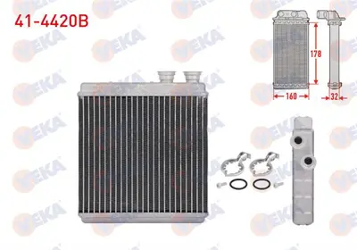 VEKA 41-4420B Kalorıfer Radyatoru Brazıng Volkswagen Polo Vı 1.0 - 1.0 Tsı - 1.6 Tdı 17- - T-Cross 1.0 Tsı 18- - T 