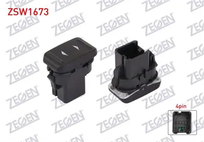 ZEGEN ZSW1673 Cam Acma Anahtarı Teklı 4 Pın Ford Focus 2008-2011 - C-Max 2007-2011 