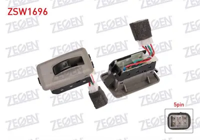 ZEGEN ZSW1696 Cam Acma Anahtarı Teklı 5 Pın Kıa Bongo 1997-2003 