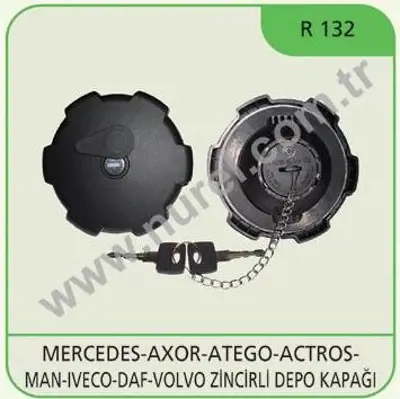 NUREL R 132 Yakıt Depo Kapağı Zıncırlı Axor Atego Actros Man Iveco Daf Volvo 81154026008