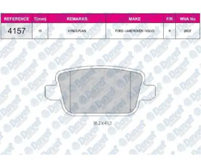 BESER 4157 Fren Balatası Arka Wva24496 S-Max Galaxy Mondeo Iv S80 Iı V70 Iıı 07-> 1356392 13576781 1371402 1371403 1371454 1379931 1379971 1385590 1405500 1426143