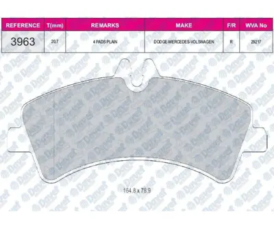 FERBE 51100 Fren Balatası Arka Wva 29217 Volkswagen Crafter 30-35 2.5tdı 5.000 Kg 2006-> 101220909 2921702 2E0615601 2E0698451A 2E0698451B 2E0698451G 2E0698525A 2E0698525D 2E0906206B 44207420