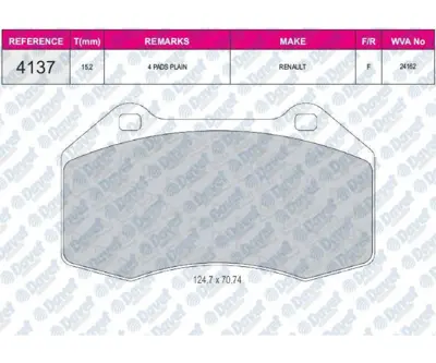 FERBE 68900 Fren Balatası On Wva 24162 Megane Iıı 09-- 1101462 1101463 1145299 1205697 1207518 1223682 12765397 12800120 12802167 12803551