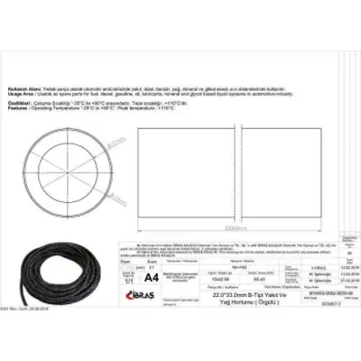 IBRAS 68215 22.0mm X 33.0mm Unıversal Yakıt Hortumu ( Makarasız ) B Tıpı 25 Mt 